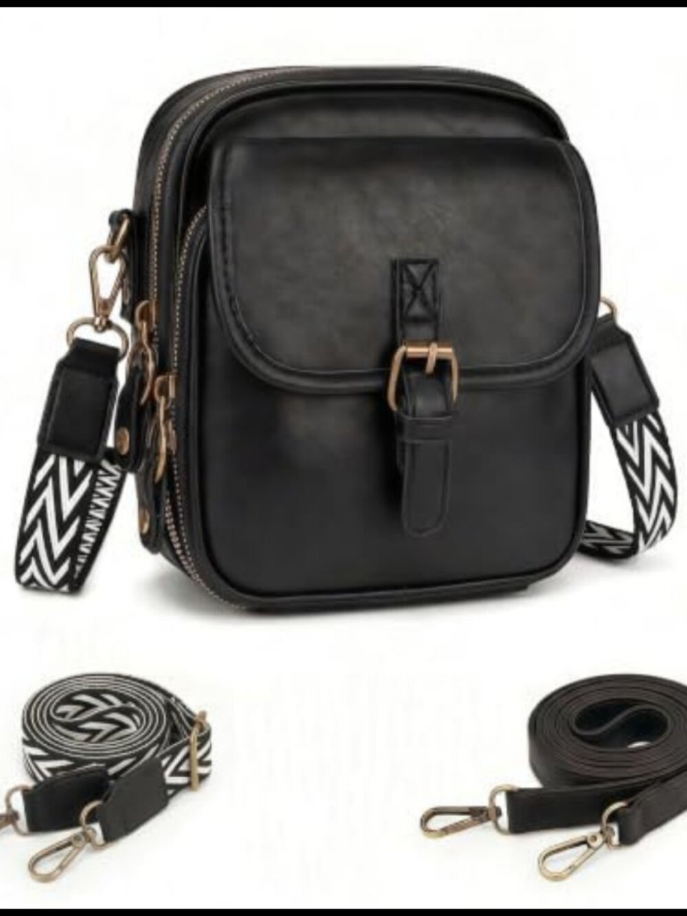 Anti Theft Crossbody Bag Medium Travel Purse Vegan Leather RFID Card Slots